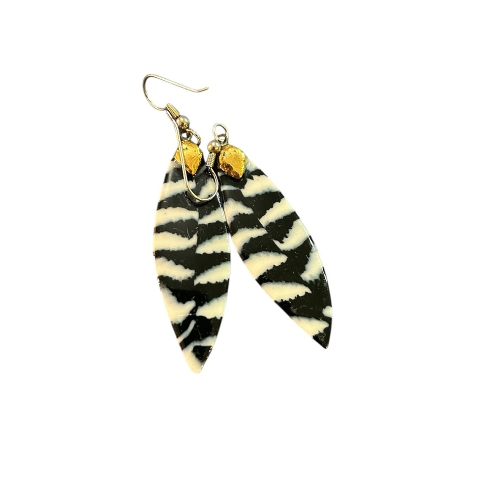 Elegant Black and White Earrings